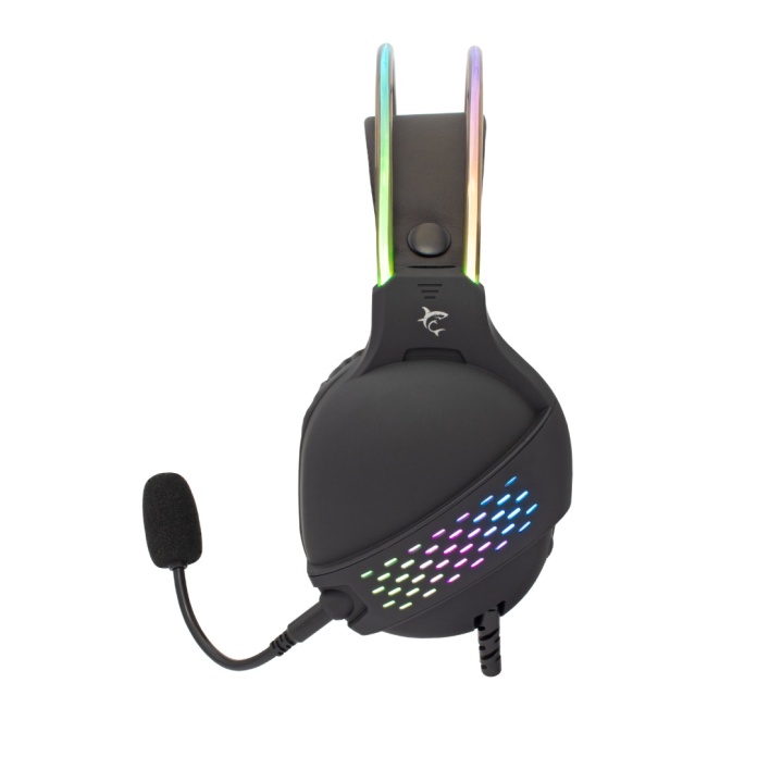 czarne słuchawki gamingowe White Shark OX z podświetleniem RGB